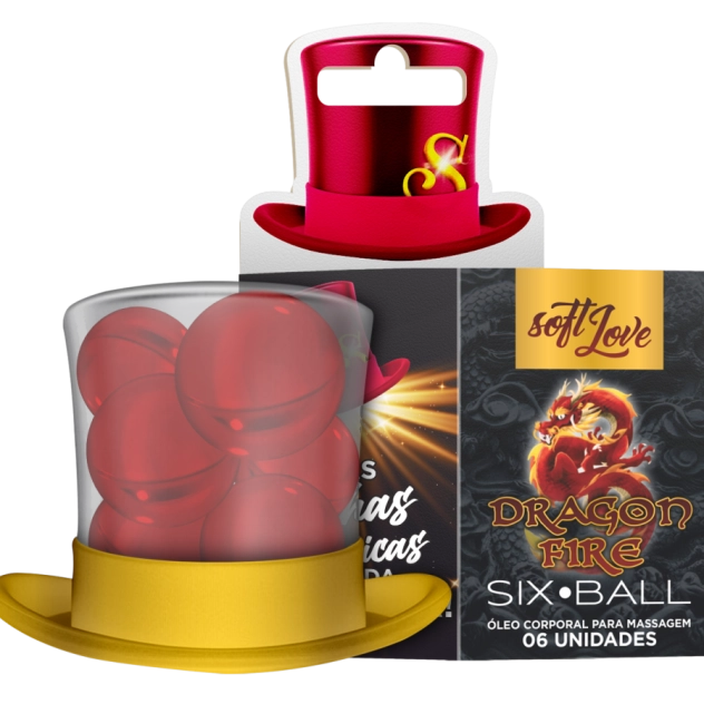 Six Ball Dragon Fire Bolinha Explosiva Esquenta Lubrifica Com 6 Unidades Soft Love