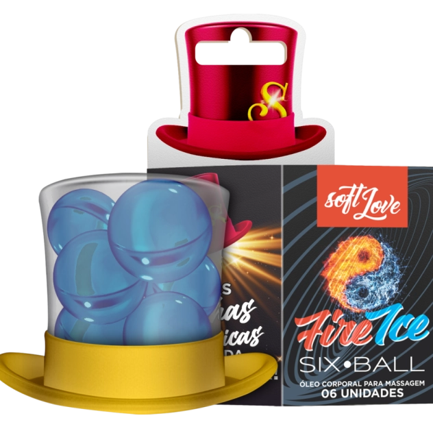 Six Ball Fire Ice Bolinha Explosiva Esquenta Esfria Lubrifica Com 6 Unidades Soft Love