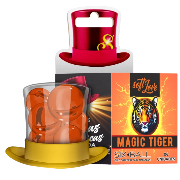 Six Ball Magic Tiger Bolinha Explosiva Esquenta Esfria Vibra Pulsa Com 6 Unidades Soft Love