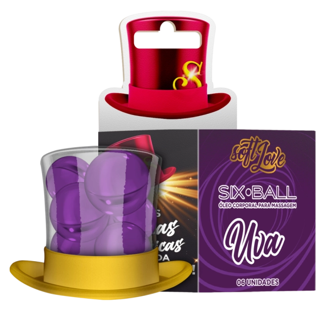 Six Ball Uva Bolinha Explosiva Beijavel Com 6 Unidades Soft Love
