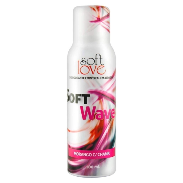 Soft Wave Desodorante Corporal em Aerossol Morango com Champagne 100 ml Soft Love