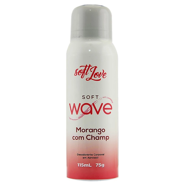 Soft Wave Desodorante Corporal em Aerossol Morango com Champagne 115 ml Soft Love