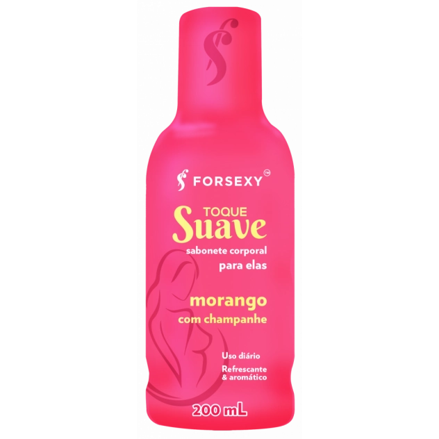 Toque Suave Sabonete Feminino 200 ml Morango Com Champanhe For Sexy