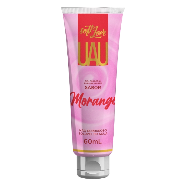UAU Lubrificante Beijável Delicioso Sabor Morango 60ml Soft Love UAU Lubrificante Beijável Delicioso Sabor Morango 60ml Soft Love