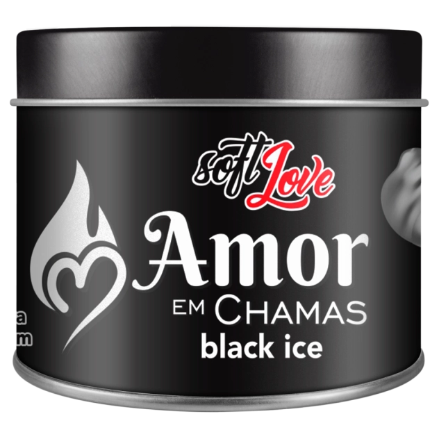 Vela Beijável Amor Em Chamas Black Ice Lubrifica Aromático Excita Comestível 50g Soft Love