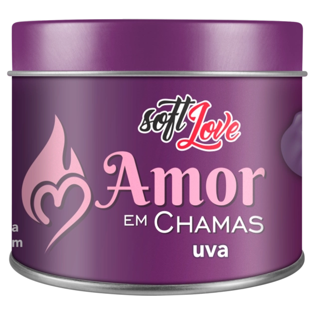Vela Beijável Amor Em Chamas Uva Lubrifica Aromático Excita Comestível 50g Soft Love
