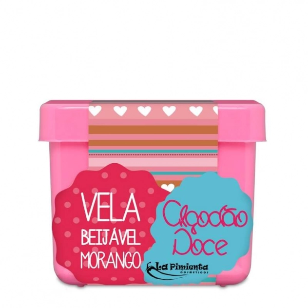 Vela Beijável Algodão Doce Morango 50g La Pimienta