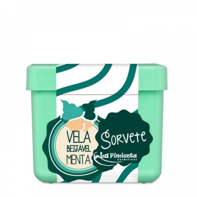 Vela Beijável Gelada Sorvete Menta 50g La Pimienta