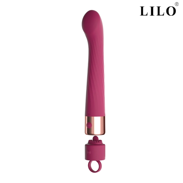 Vibrador 2 em 1 Estimulador em Formato de Anel Vibrador de Ponto G com Função de Aquecimento Magenta - LILO
