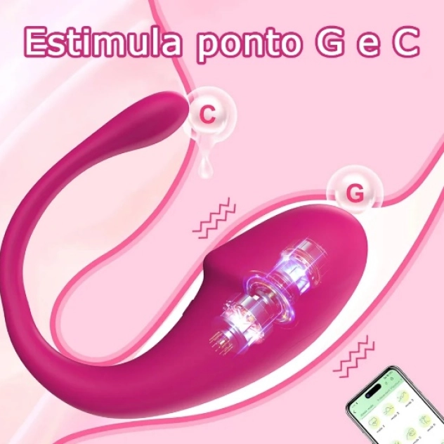 Vibrador Bullet em U com controle por aplicativo Alba na cor pink