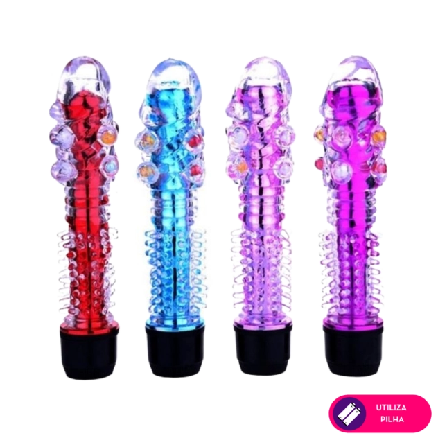 Vibrador com Cerdas Massageadoras e Pérolas Estimuladoras