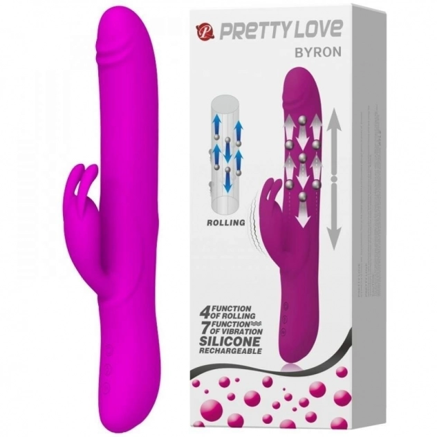Vibrador com Esferas Massageadoras e Estimulador Clitoriano Pretty Love Byron