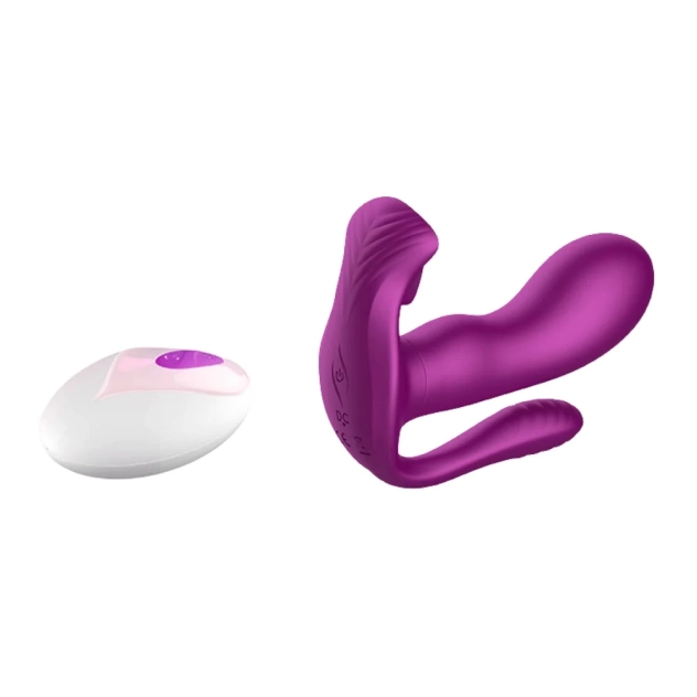 Vibrador de Calcinha com Controle Remoto e Aquecimento Roxo