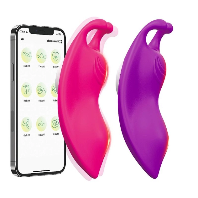 Vibrador de Calcinha Controlaro Via APP com 10 Modos de Vibração Borboleta Buzzy Cor:Pink