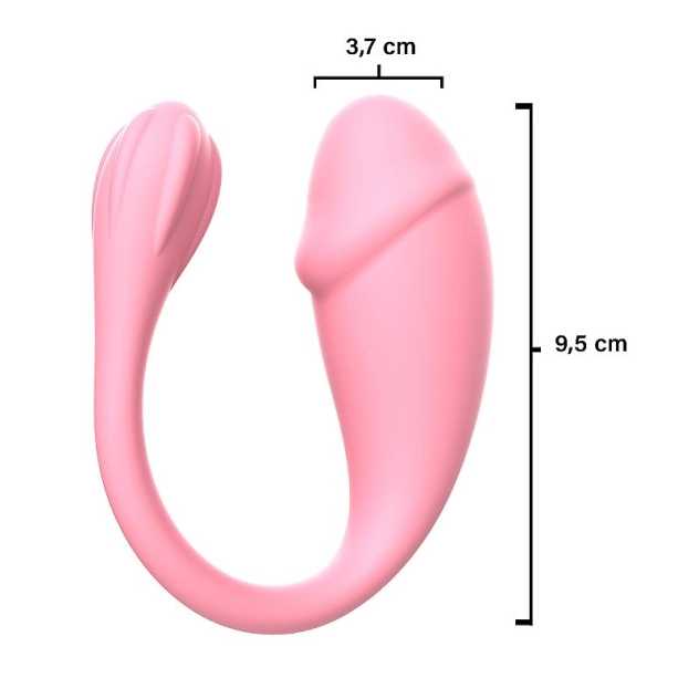 Vibrador de Casal à Longa Distância rosa SI controlado por aplicativo