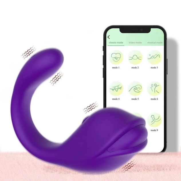 Vibrador de Casal por Aplicativo Roxo