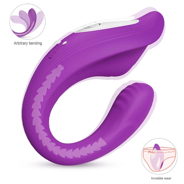 Vibrador de Casal Recarregável Roxo - Ribbon Pro - S - Hande Vibrador de Casal Recarregável Roxo - Ribbon Pro - S - Hande