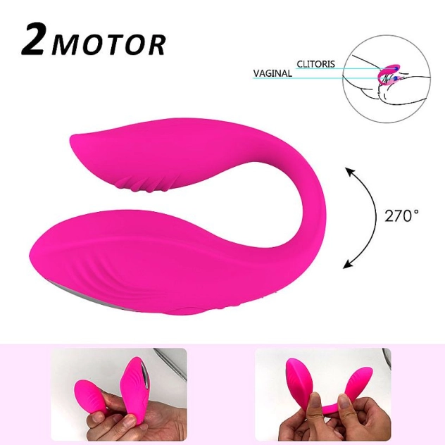 Vibrador para casal Ela App pink com controle via aplicativo Bluetooth e 9 modos de vibração