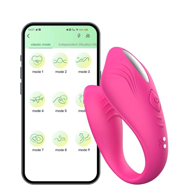 Vibrador de Casal Via App com 9 Modos de Vibração Pink - ELA
