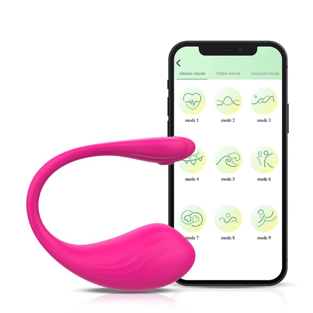 Vibrador de Casal Via App Em Formato de U Com 9 Potentes Modo de Vibração