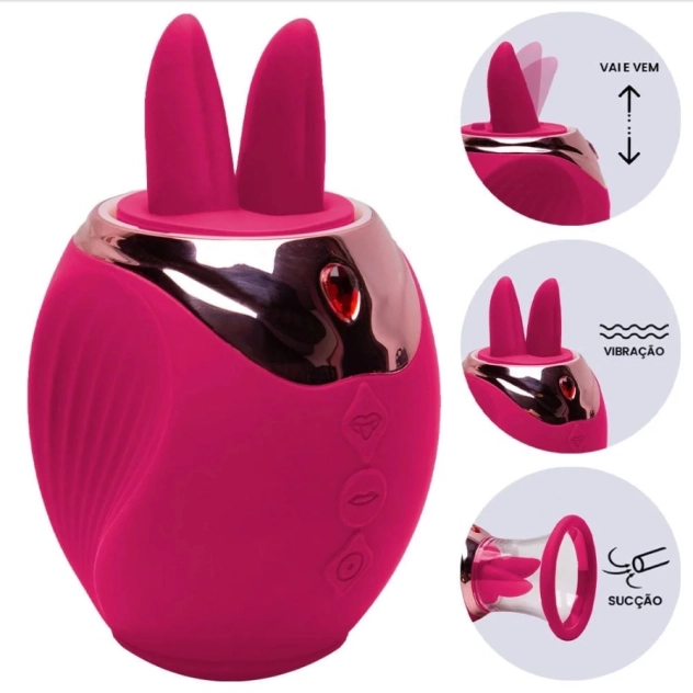 Vibrador de Clitóris com língua estimuladora e sucção modelo SI