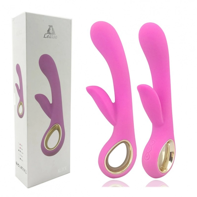 Vibrador de Luxo Recarregável com Detalhes em Metal e Estimulador Clitoriano