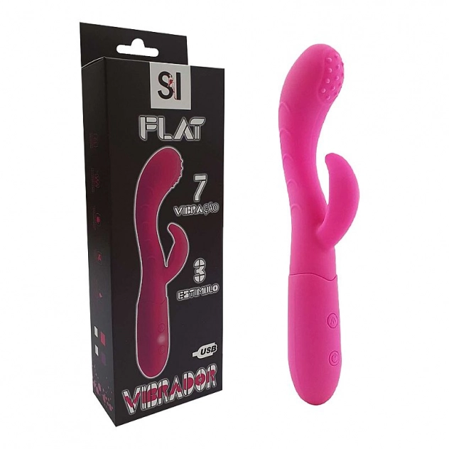 Vibrador de Ponto G e Clitóris Recarregável 7 Modos de Vibração Flat - SI