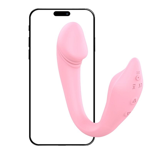 Vibrador de Ponto G em U Flexível com Controle Via App Rosa