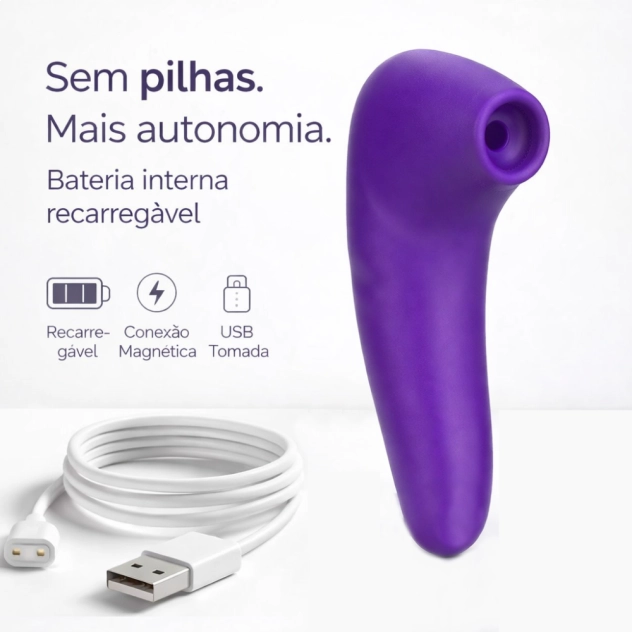 Vibrador de Pulsação Recarregável Roxo