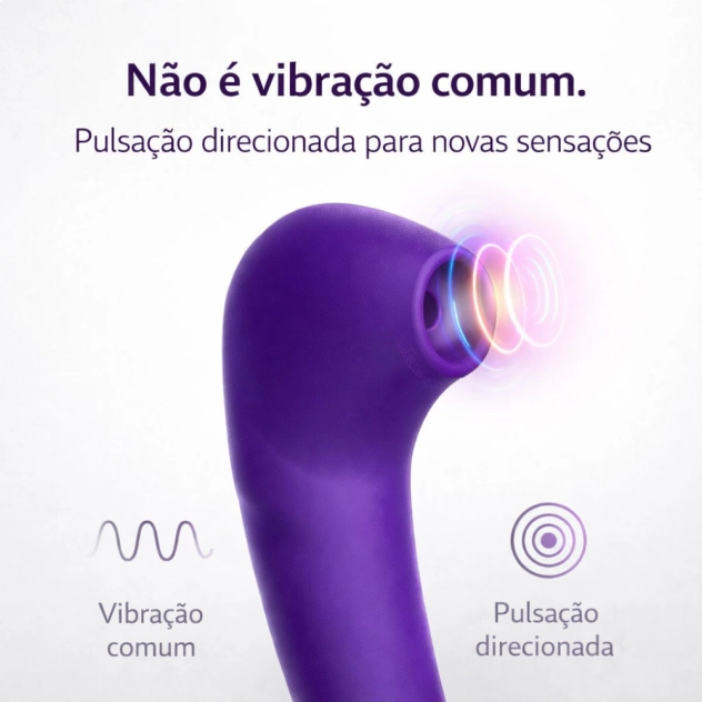 Sugador de clitóris vibrador de pulsação recarregável roxo em silicone