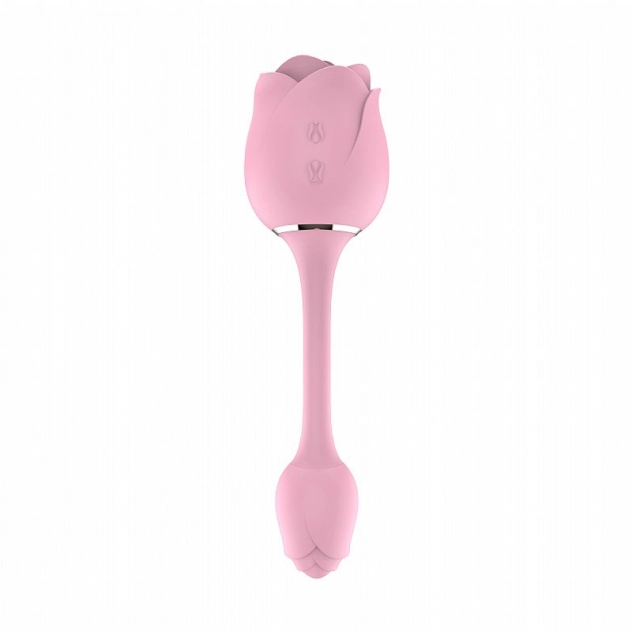 Vibrador Duplo Em Formato de Rosa para Ponto G e Clitóris Immortal Flower 3 Rosa - S-Hande