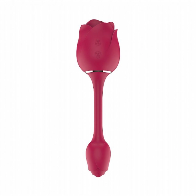 Vibrador Duplo Em Formato de Rosa para Ponto G e Clitóris Immortal Flower 3 Rosa - S-Hande