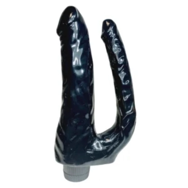 Penis Dupla Penetração Preto com Vibro Formato Realístico