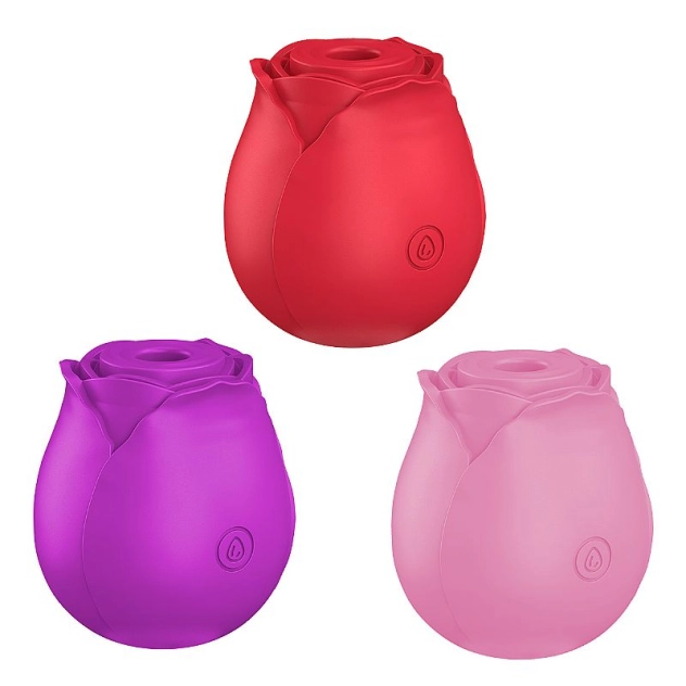 Vibrador e Sugador de Clitóris em Formato de Rosa Vibrador e Sugador de Clitóris em Formato de Rosa