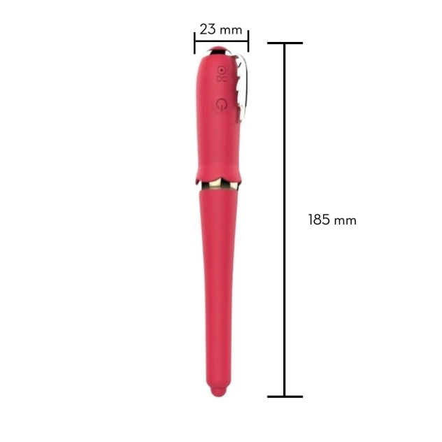Vibrador Em Formato De Caneta Recarregável com Duas Pontas e 10 Vibrações