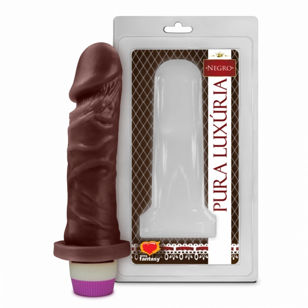 Vibrador Pênis de Borracha 15,3 x 4 cm Negro Sexy Fantasy