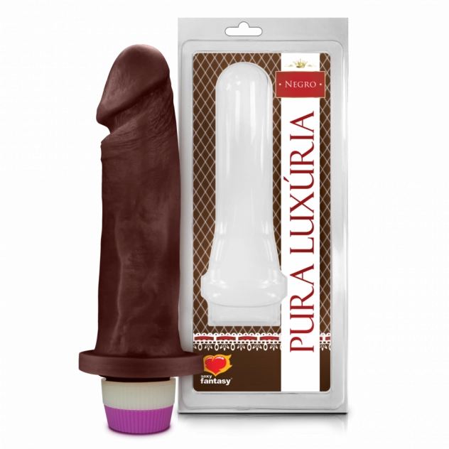 Vibrador Pênis de Borracha 18 x 4,5 cm Negro Sexy Fantasy