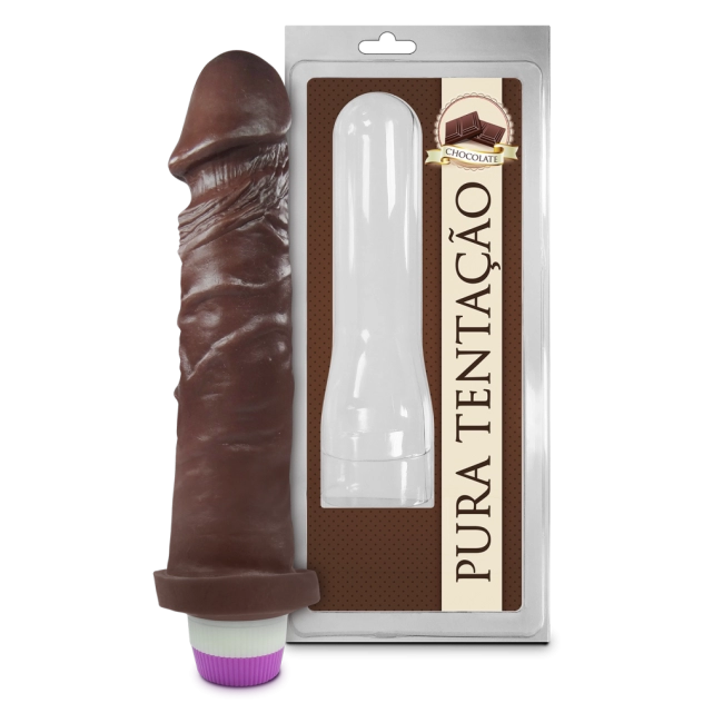 Vibrador Pênis de Borracha Frutado 18 x 4,4 cm Aroma de Chocolate