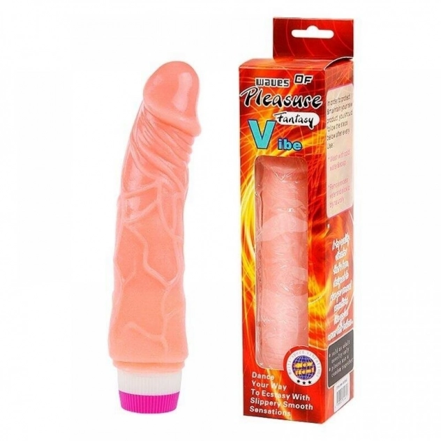 Vibrador Pênis de Borracha 19,5 x 4.0 cm Pele Clara Dildo Baile