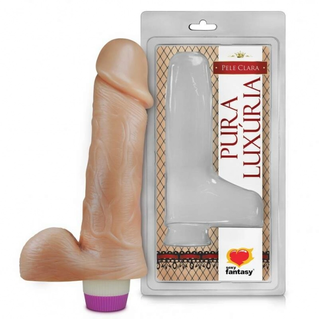 Vibrador Pênis de Borracha com Escroto 18 x 4,4cm 1577CB