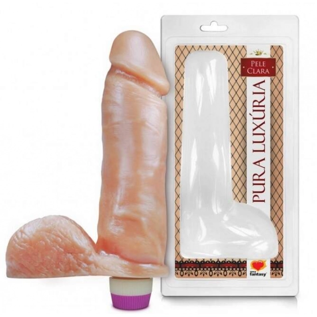 Vibrador Pênis de Borracha com Escroto 20,5 x 4,7 cm 1679CB