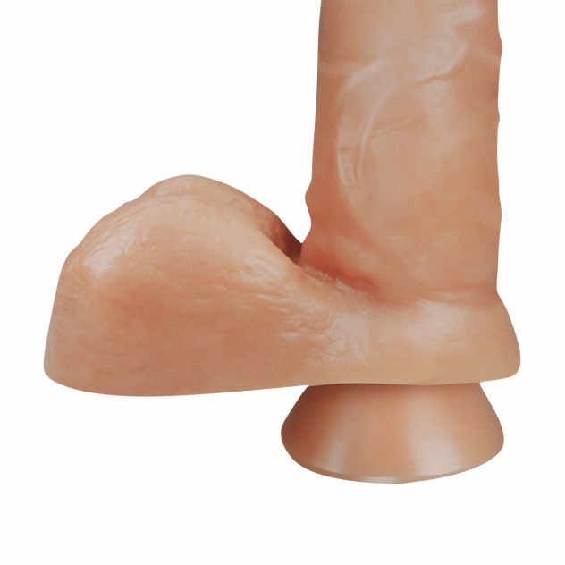 Vibrador Pênis de Borracha com Ventosa e Escroto 16 x 3,5 cm 1475CVB Vibrador Pênis de Borracha com Ventosa e Escroto 16 x 3,5 cm 1475CVB
