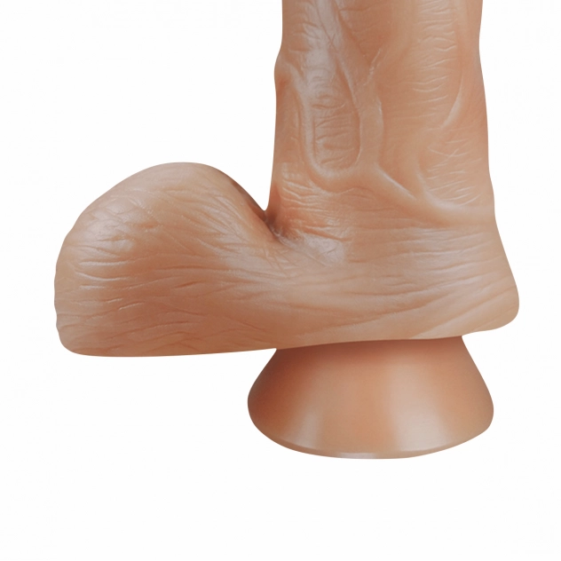 Vibrador Pênis de Borracha com Ventosa e Escroto 18 x 4,4 cm 1577CVB Vibrador Pênis de Borracha com Ventosa e Escroto 18 x 4,4 cm 1577CVB