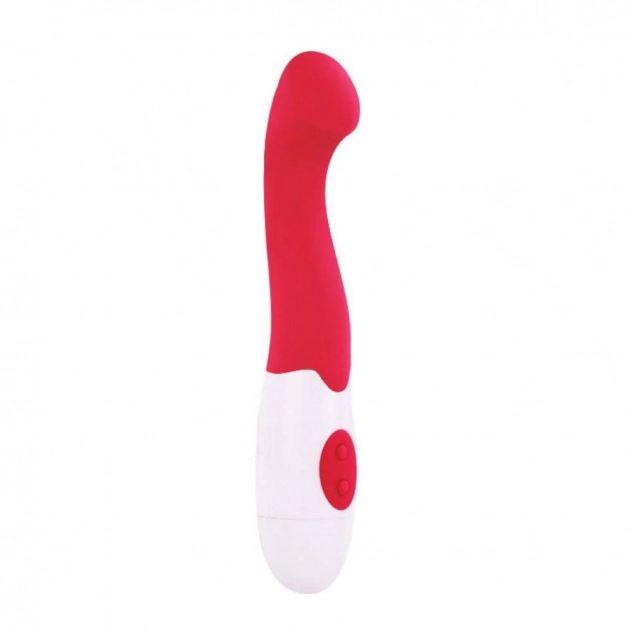 Vibrador rosa e branco para o Ponto G, uma boa alternativa para a primeira vez com vibrador 