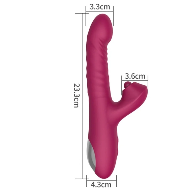 Vibrador Ponto G com Estimulador Clitoriano Recarregável Pink em silicone e ABS