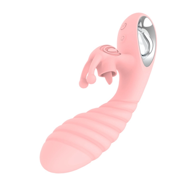 Vibrador Ponto G com Estimulador Clitoriano Rosa Vibrador Ponto G com Estimulador Clitoriano Rosa