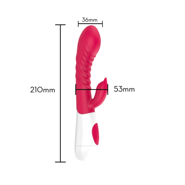 Vibrador Ponto G Recarregável Texturizado e Estimulador Clitoriano com Textura 12 Modos de Vibração