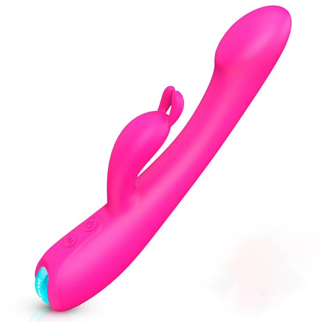 Vibrador Rabbit cor rosa pink, para estímulo do ponto G e clitóris, outra opção para a primeira vez com vibrador 