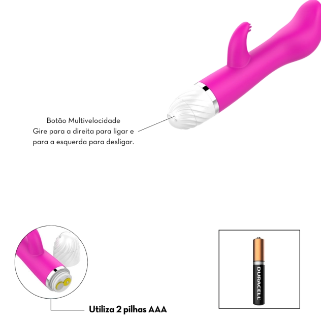 Vibrador Rabbit com Cerdas no Estimulador