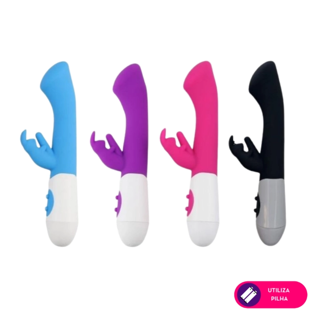 Vibrador Rabbit Ponto G com Duplo Estimulador de Clitóris